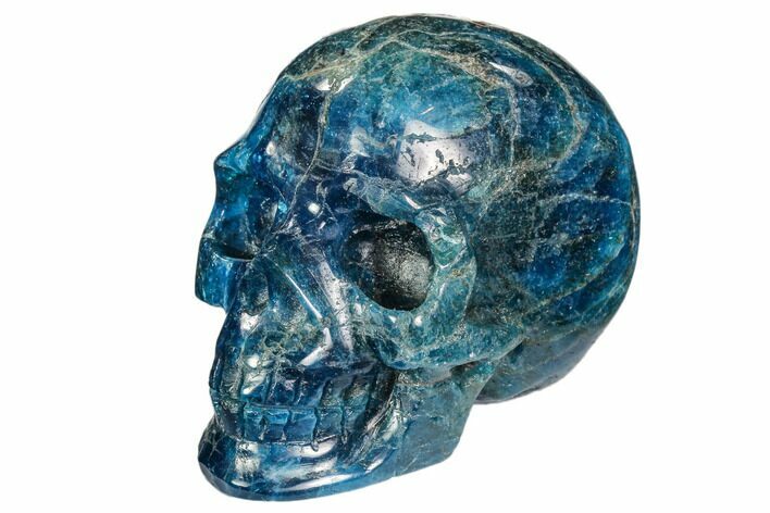 Polished, Bright Blue Apatite Skull #108196